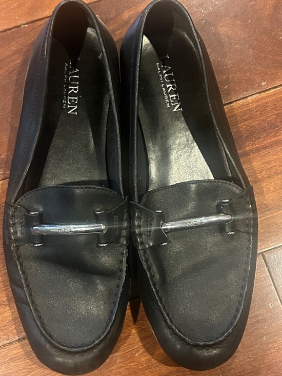 Lauren Ralph Lauren Shoes - Lauren Ralph Lauren Black Leather Loafers silver hardware size 9.5